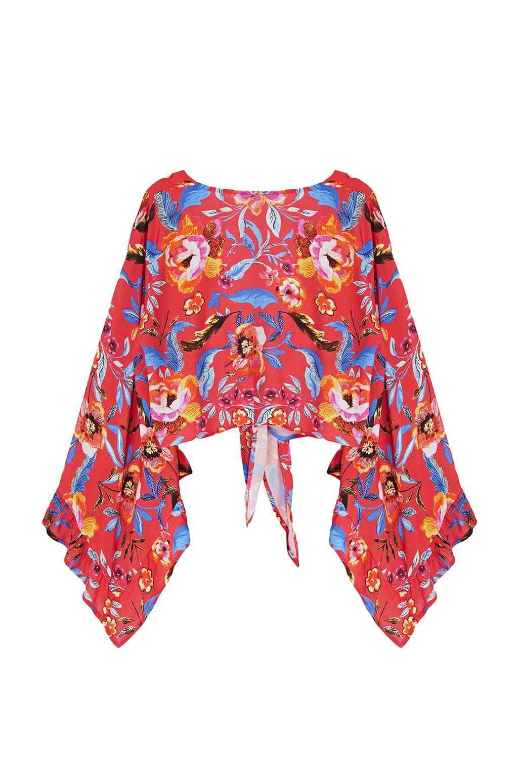 Cicek Desenli Crop Dokuma Baglamal? Plaj Bluz TBESS24BZ00012 - Trendyolmilla фото 8