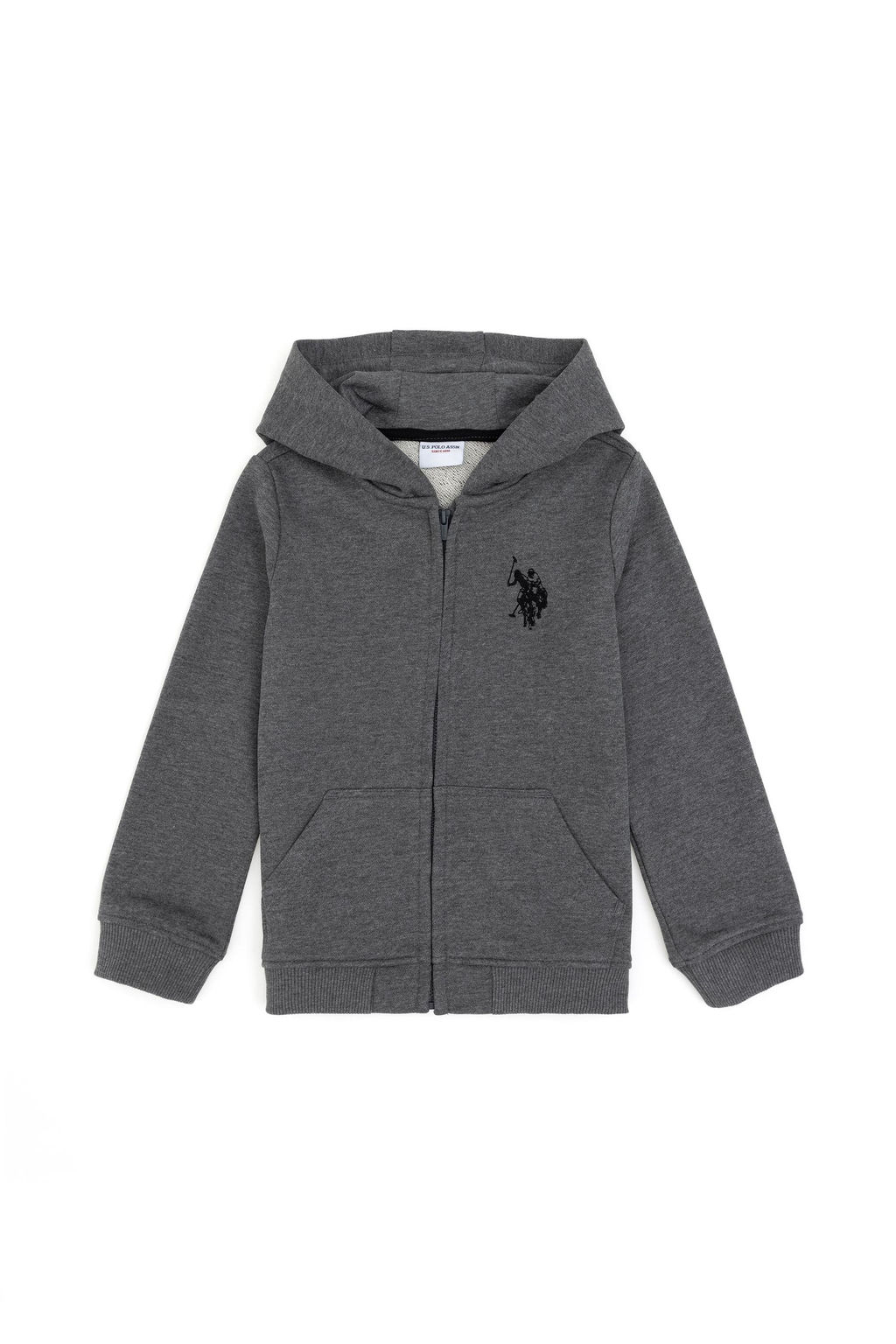 Erkek _ocuk Antrasit Melanj Basic Fermuarl_ Sweatshirt