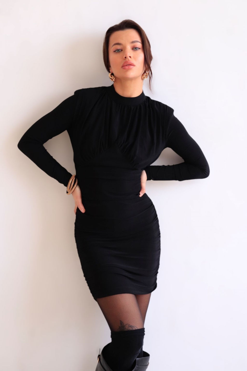 Мини-платье чёрное - Martichelli фото 17