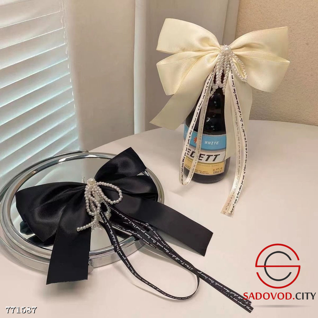 Атласная заколка для волос с бантом и лентой - Bruno фото 2