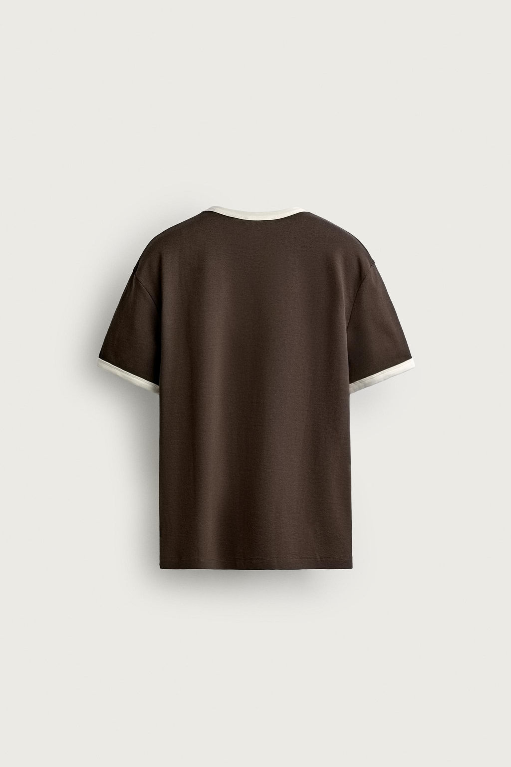 CAMISETA RIB CONTRASTE B?SICA / Marr?n - Zara фото 8