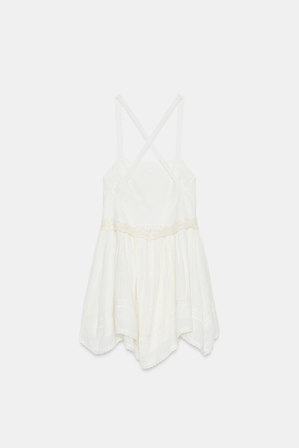VESTIDO MINI GASA BORDADOS / Blanco - Zara фото 6