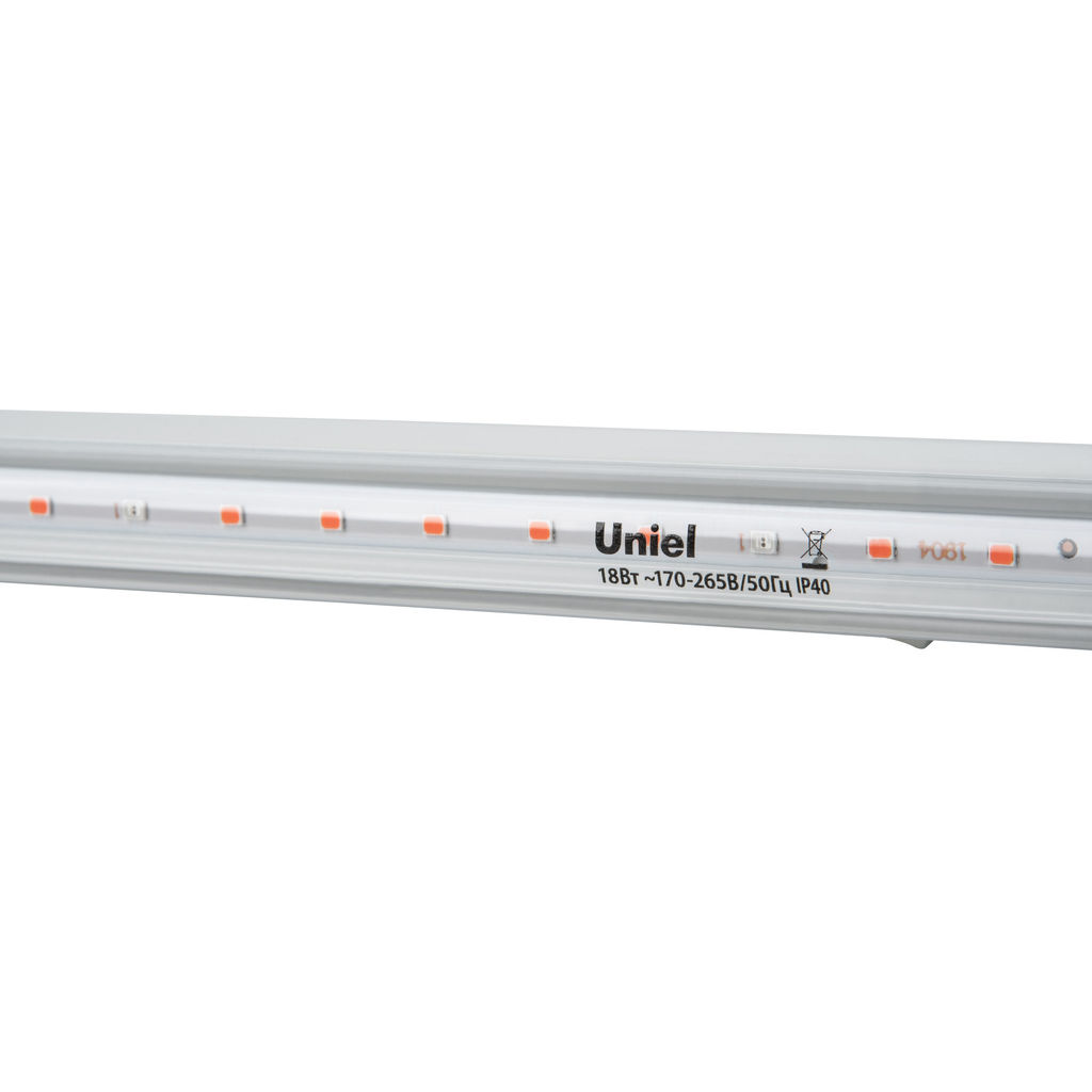 ULI-P42-18W/SPBX IP40 WHITE Светильник для растений светодиодный линейный, 560мм, выкл. на корпусе. Алюминий. Спектр с дальним красным для рассады и досвечивания в период роста. TM Uniel