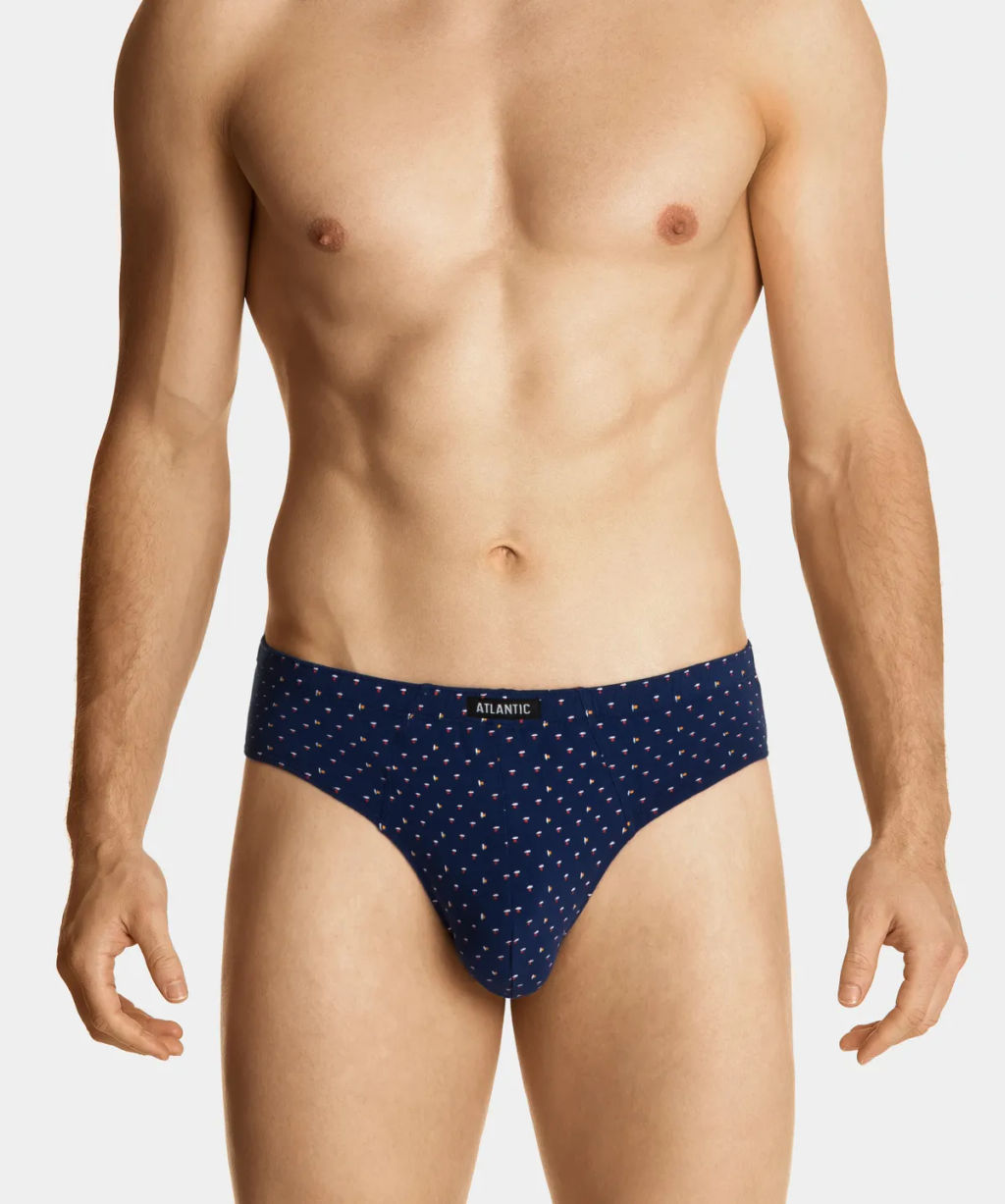 3MP-100 Трусы классика Small moons - набор 3 шт. темно-синий + красный + темно-голубой - Atlantic фото 29