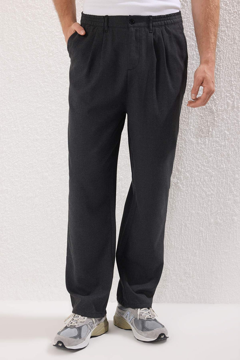 Antrasit Wide Leg Bol Kumas Baggy Pantolon TMNSS23PL00039