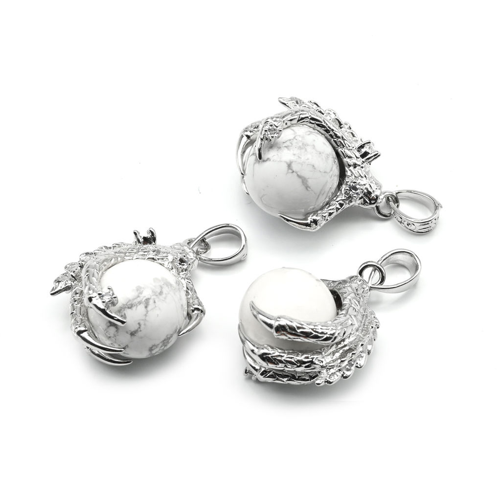 Подвеска с кахолонгом Лапа Дракона 25*25мм, шарик 16мм