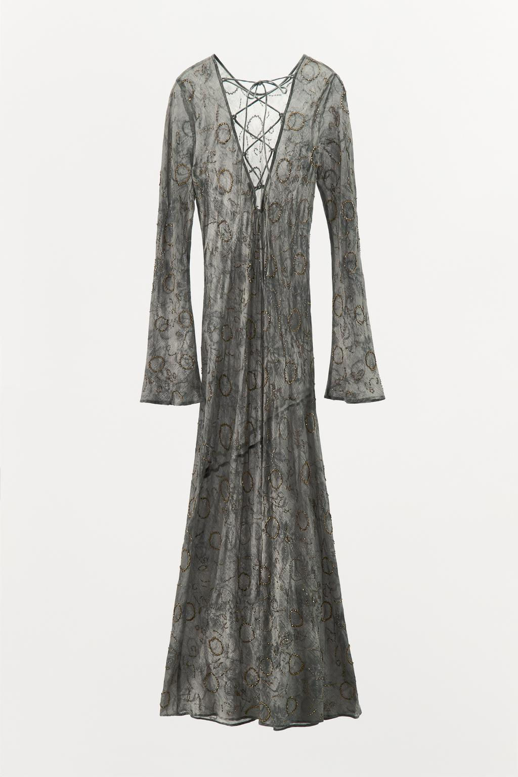 BEADED DRESS WITH CROSS BACK - Zara фото 5