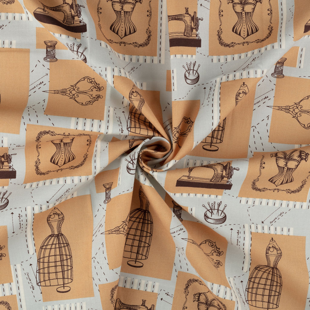 Ткань для пэчворка PEPPY ВЕК МОДЫ ПАНЕЛЬ ФАСОВКА 60 x 110 см 146 г/кв.м 5 100% хлопок