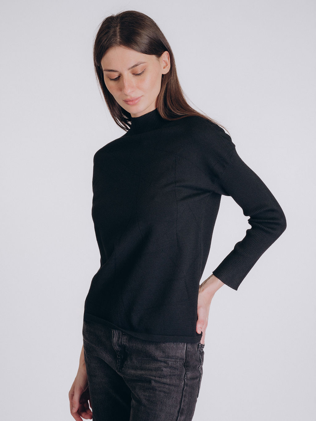 Женская кофта чёрного цвета (арт. 5222TCC) - Indefini фото 2