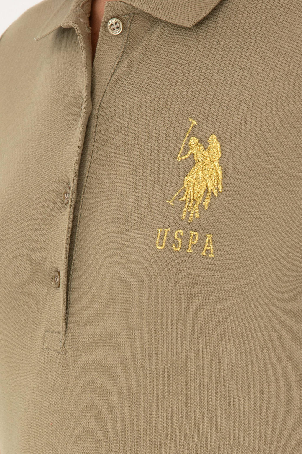 Женская базовая футболка цвета хаки - U.s. polo assn фото 7