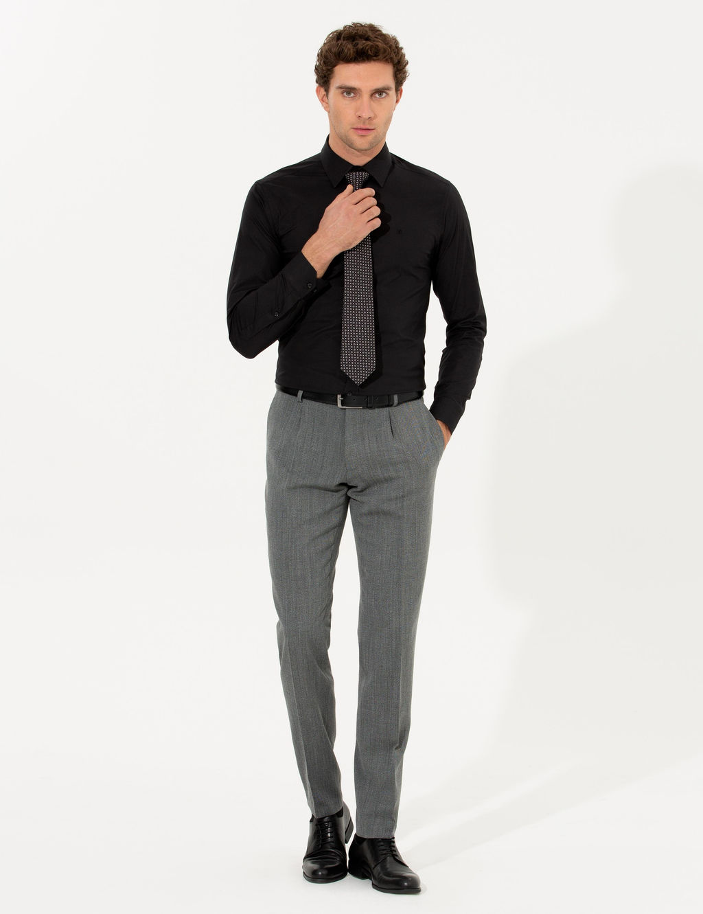 Серые зауженные брюки из ткани - Cacharel фото 3