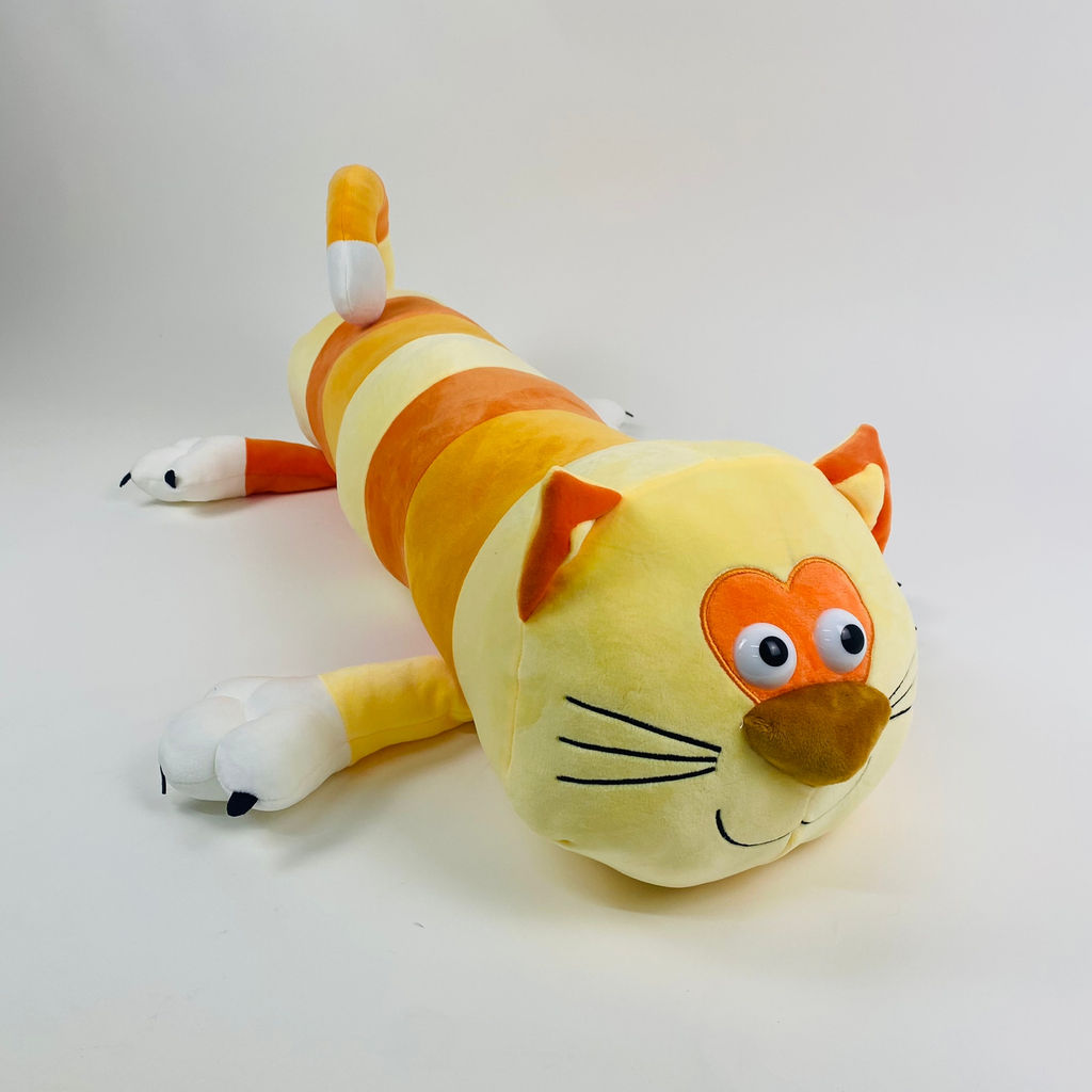Мягкая игрушка Котик батон усатый полосатый 60 см