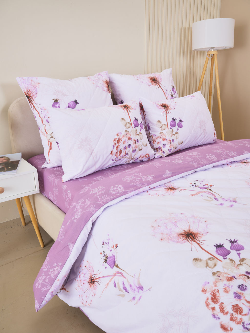 Постельное белье зима-лето из поплина с простыней на резинке - Виталина 2 сп.с прост.на резинке 180*200*25 (нав.70х70)