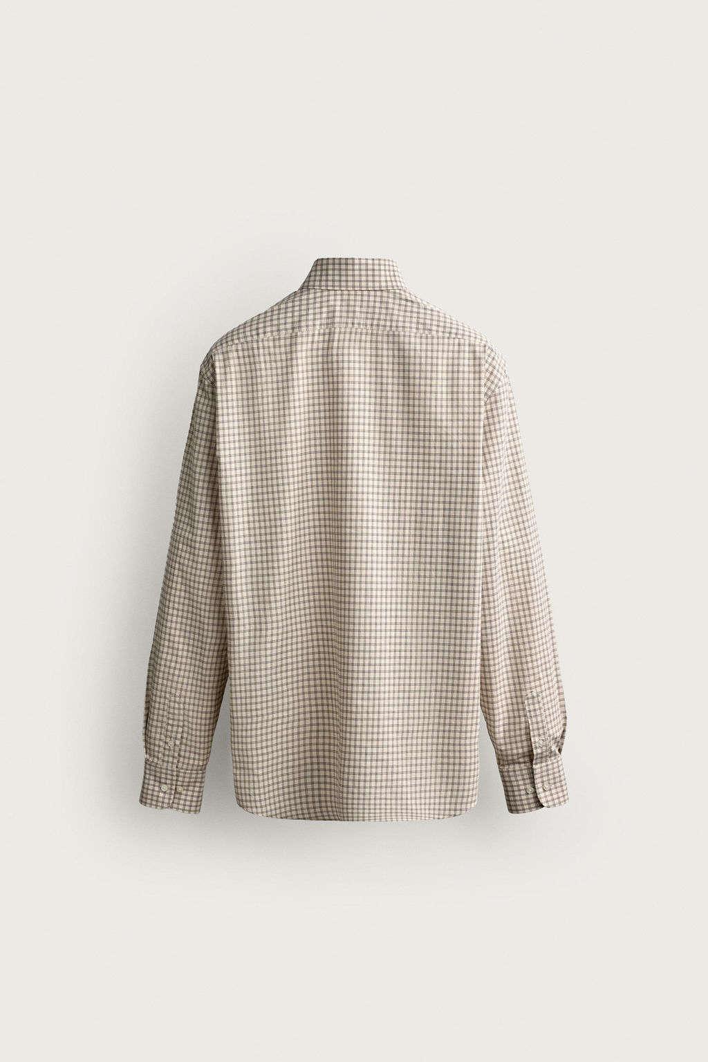 CAMISA REGULAR FIT CUADROS / Crudo / Negro - Zara фото 6