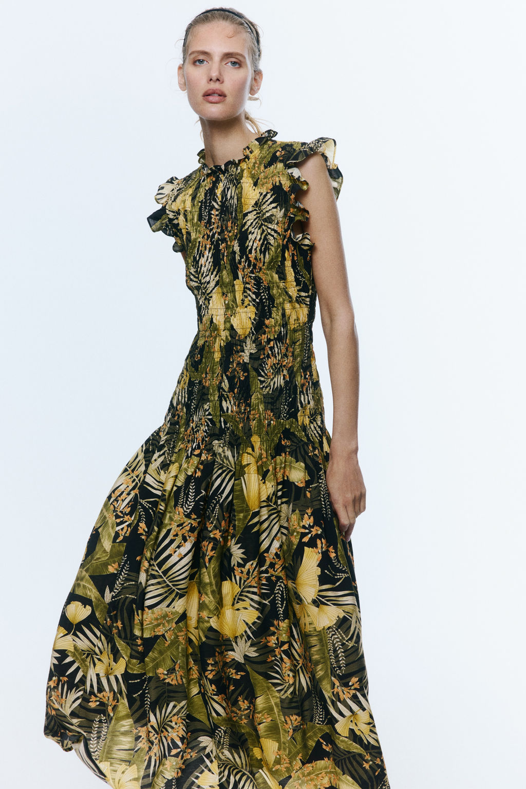 Vestido midi con cuerpo nido de abeja - H&m фото 6