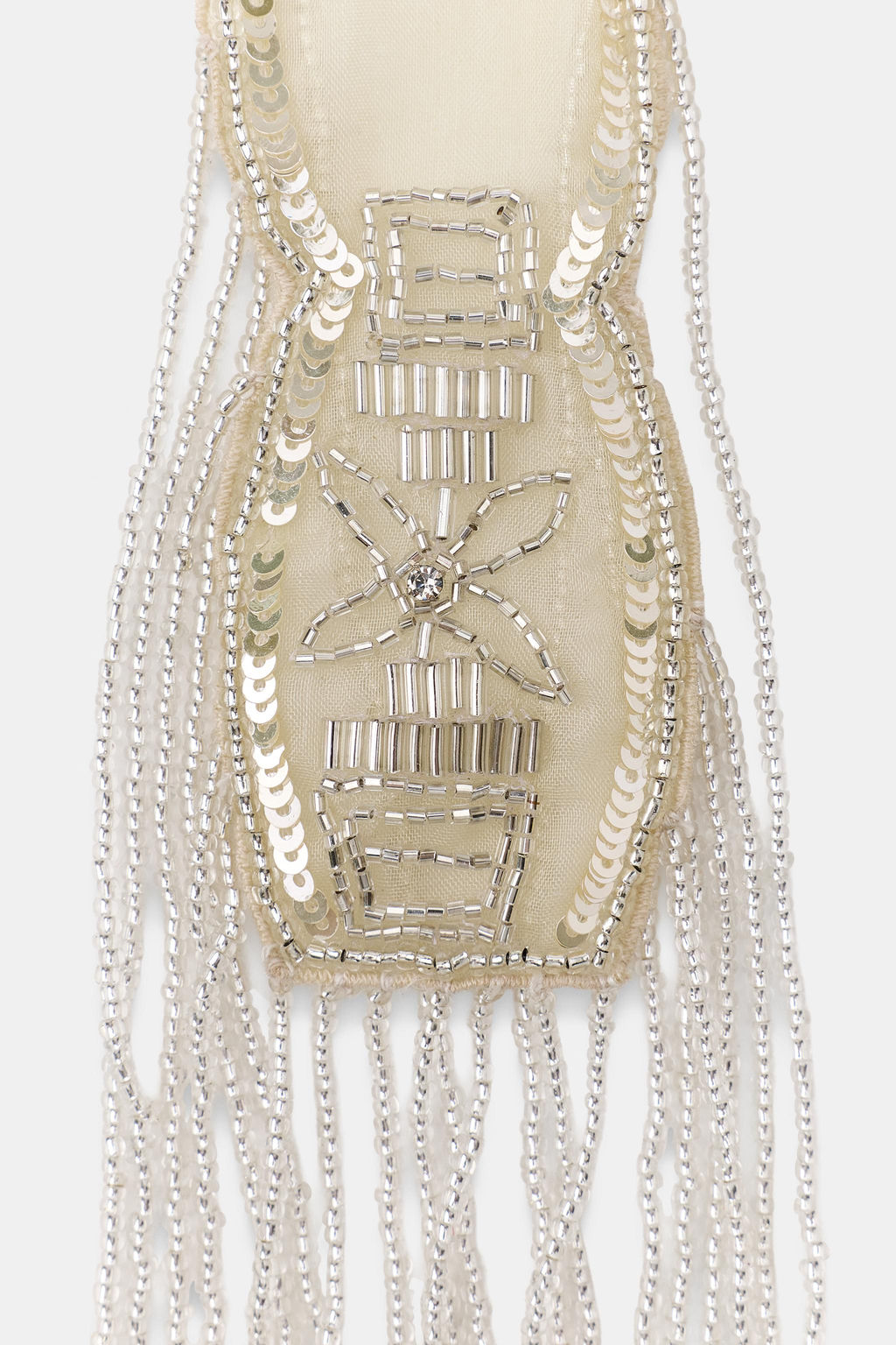 PA?UELO FOULARD ABALORIOS LENTEJUELAS / Marfil - Zara фото 4