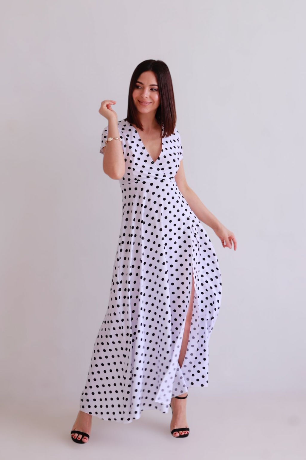 Martichelli Платье белое в горошек  фото 3