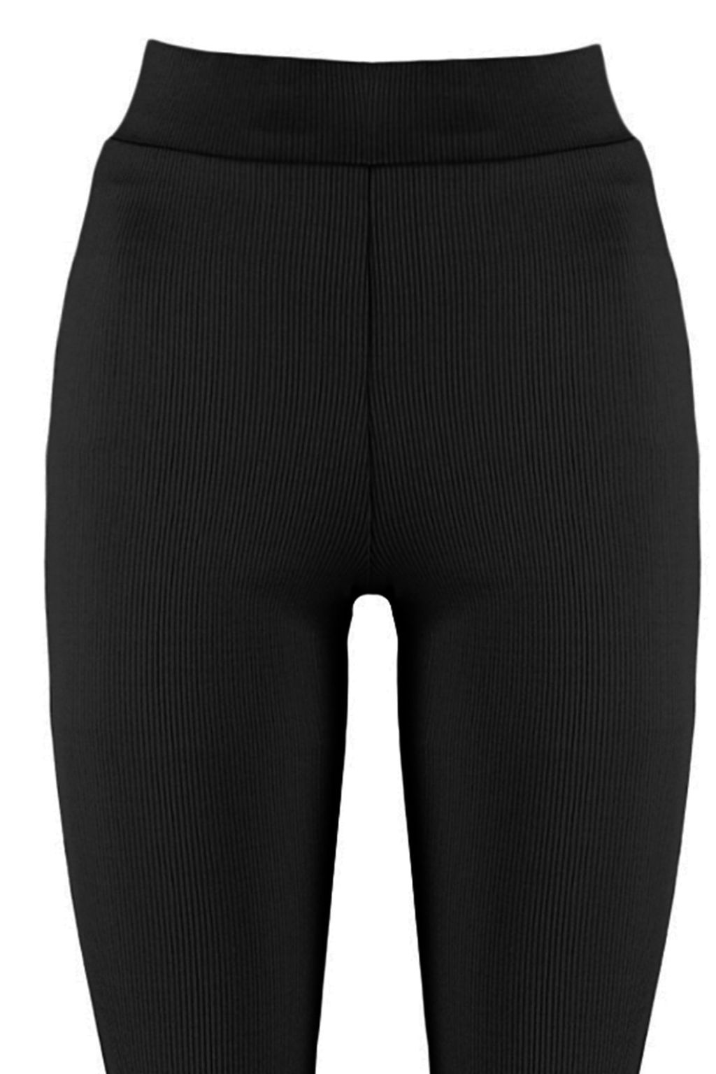 Siyah Fitilli Flare/Ispanyol Paca Yuksek Bel Esnek Orme Tayt Pantolon TWOSS23PL00135