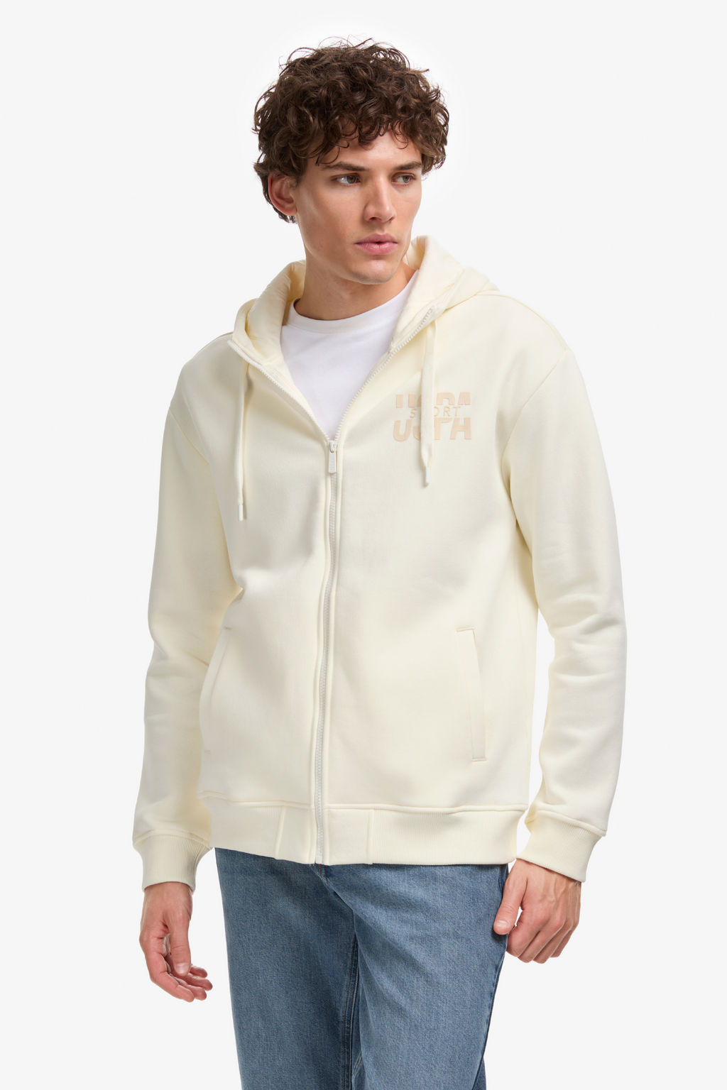 Erkek Comfort Fit FermuarlД KapГЕonlu Krem Гrme HДrka - U.s. polo assn фото 3