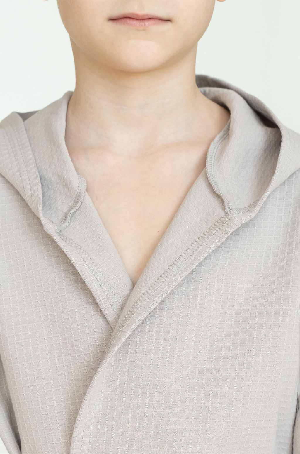 Халат детский вафельный светло-серый 914 (146, 76)