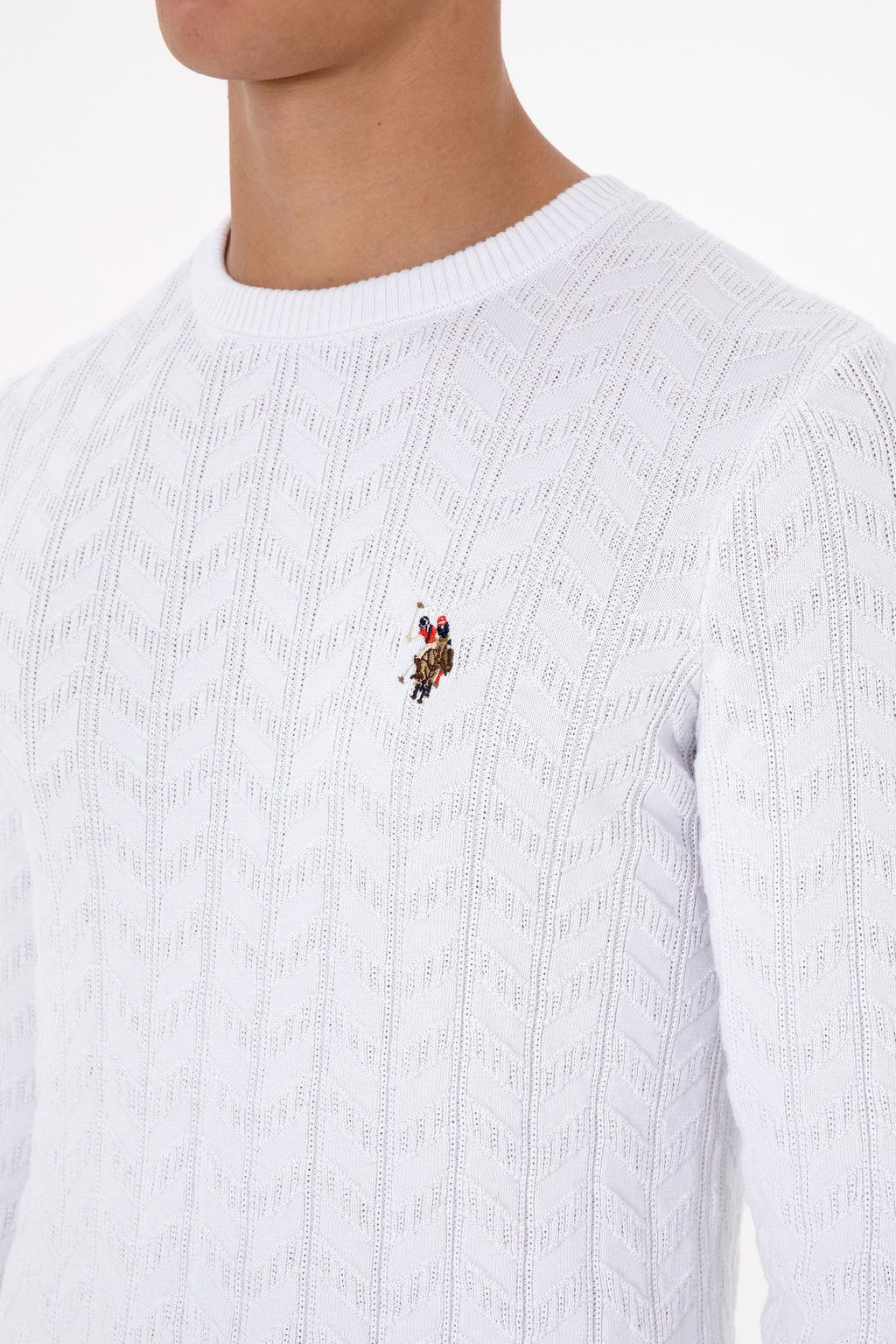 Erkek Beyaz Basic Kazak Sepette S_rpriz _ndirim - U.s. polo assn фото 7