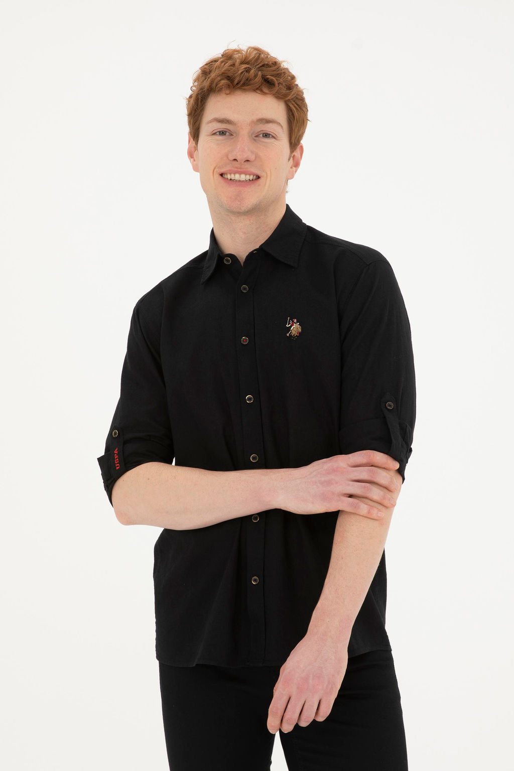 Мужская черная базовая рубашка с длинным рукавом - U.s. polo assn фото 3