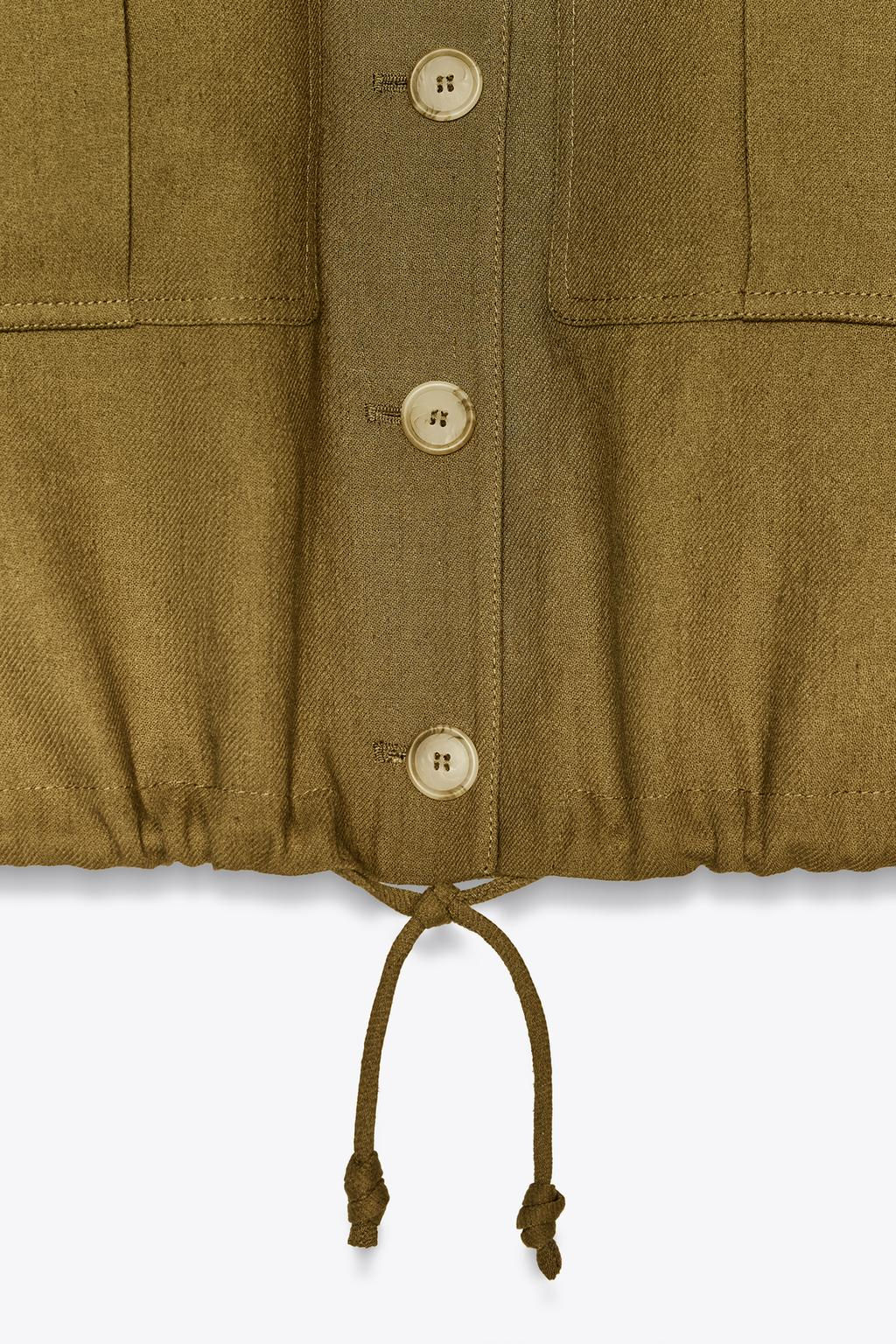 ZW COLLECTION LINEN BLEND BOMBER JACKET - Zara фото 7