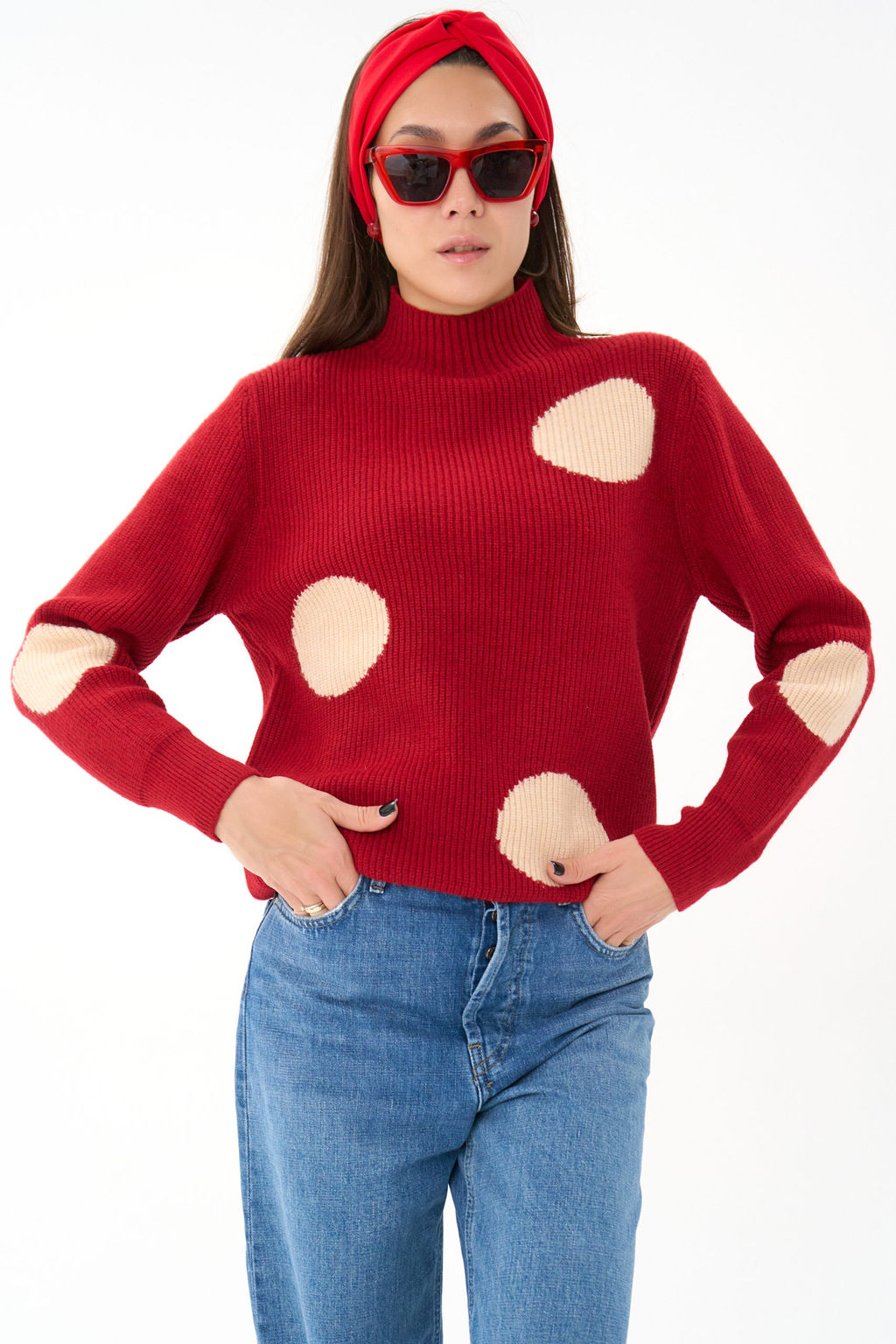 Свитер Зои (красный) - Эльза фото 6