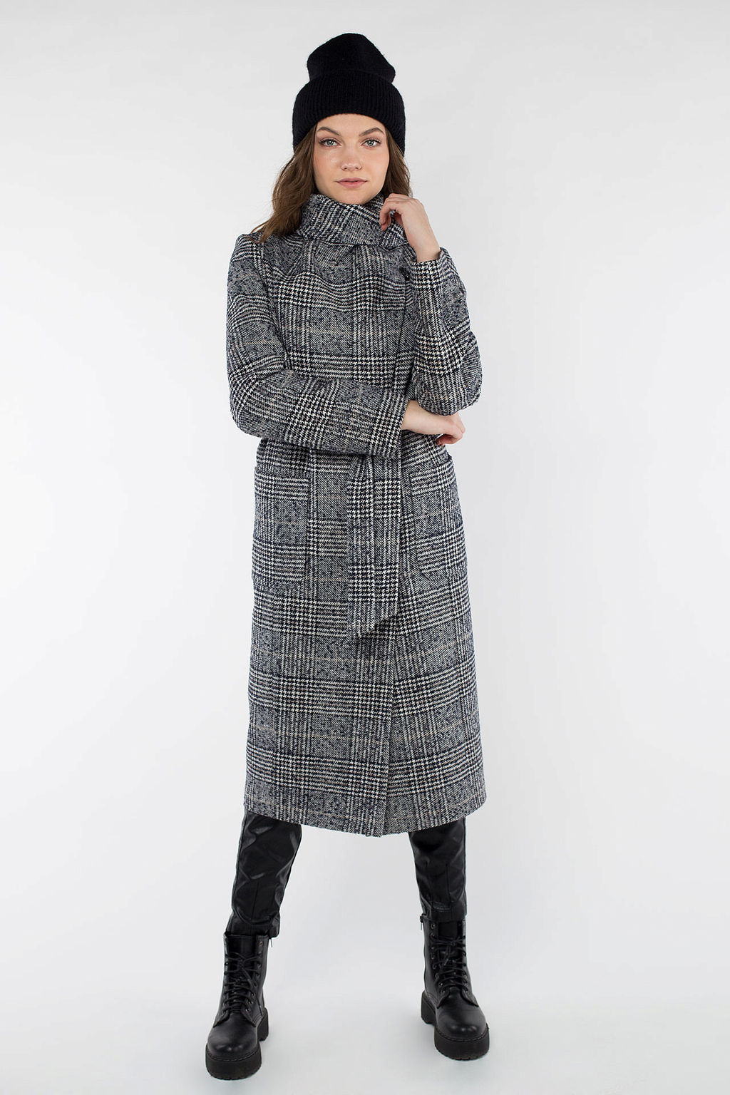 01-09459 Пальто женское демисезонное (пояс) - El podio фото 2