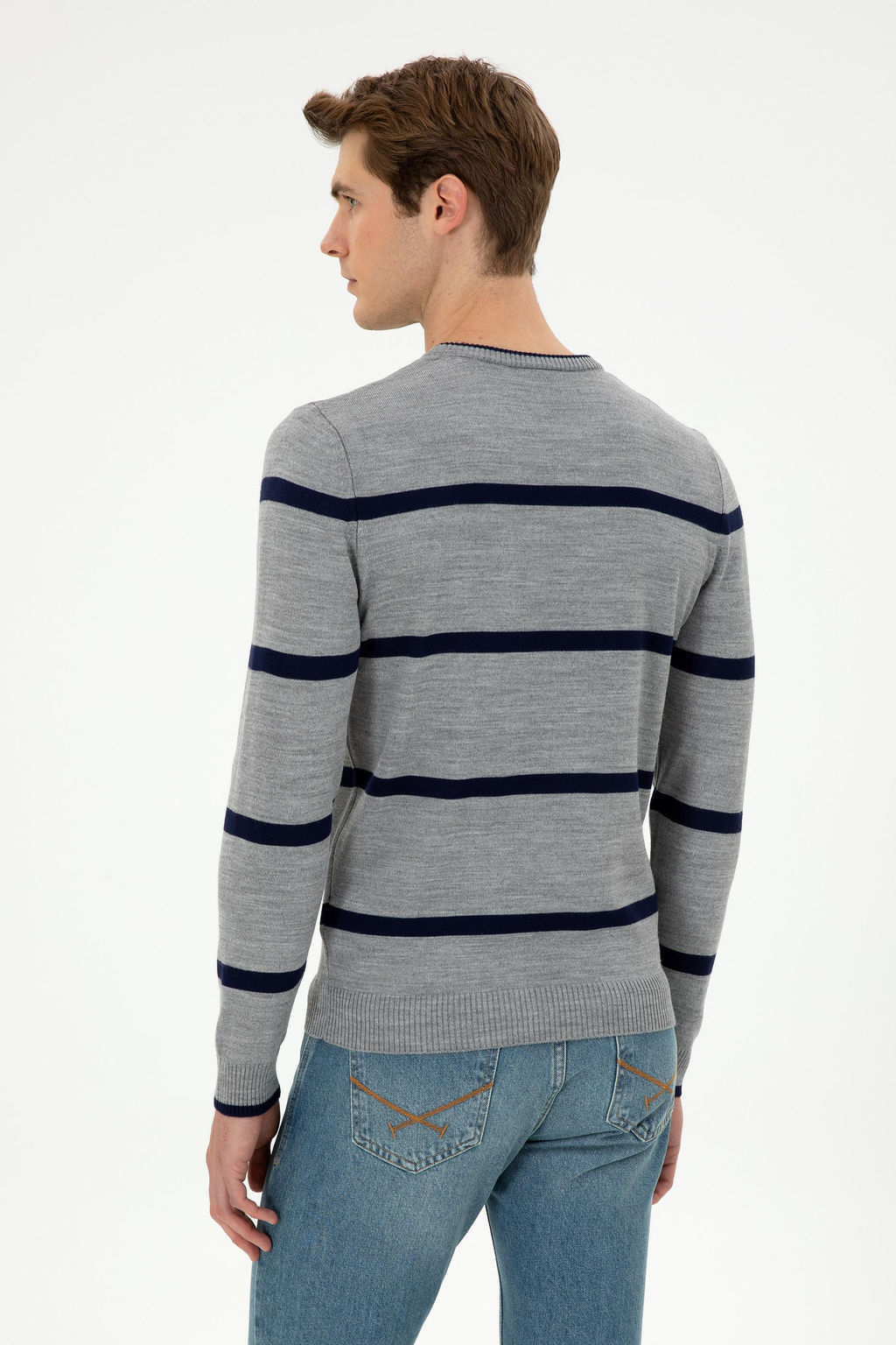 Мужской серый меланжевый свитер - U.s. polo assn фото 5