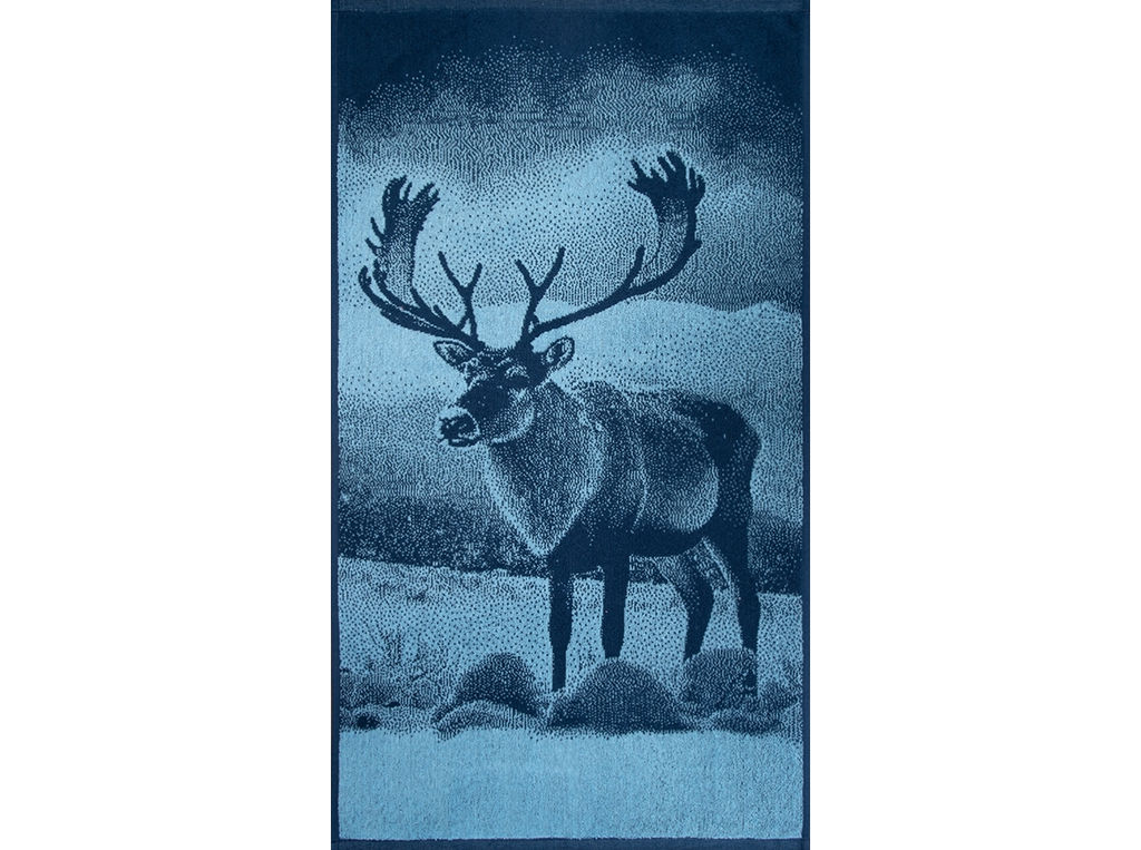 Полотенце махровое 6с103.412ж1 Фото-олень(джинс) 50х90см