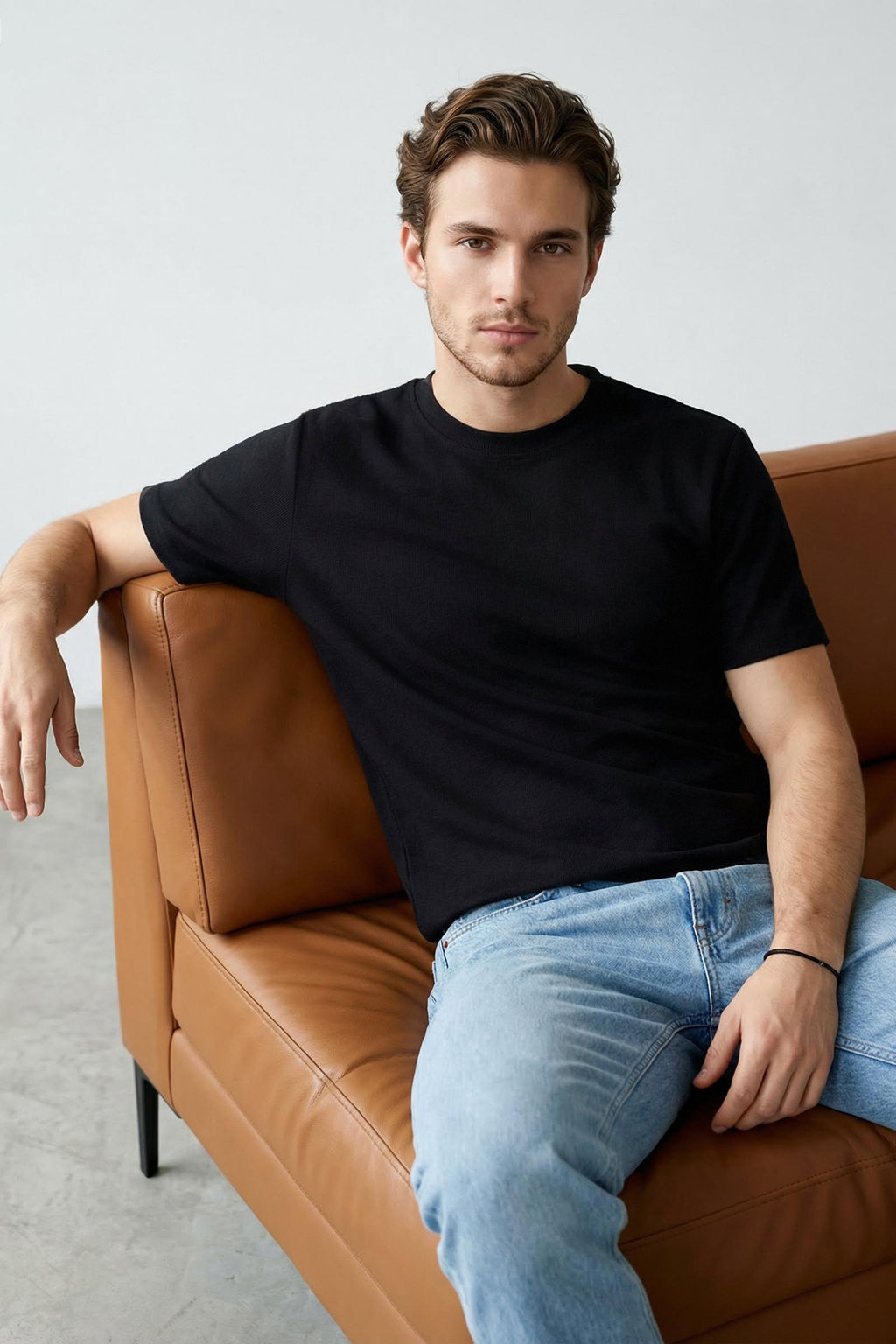 Siyah Regular/Normal Kesim Dokulu Kaskorse Basic T-Shirt TMNSS26TS00002 - Trendyolmilla фото 7