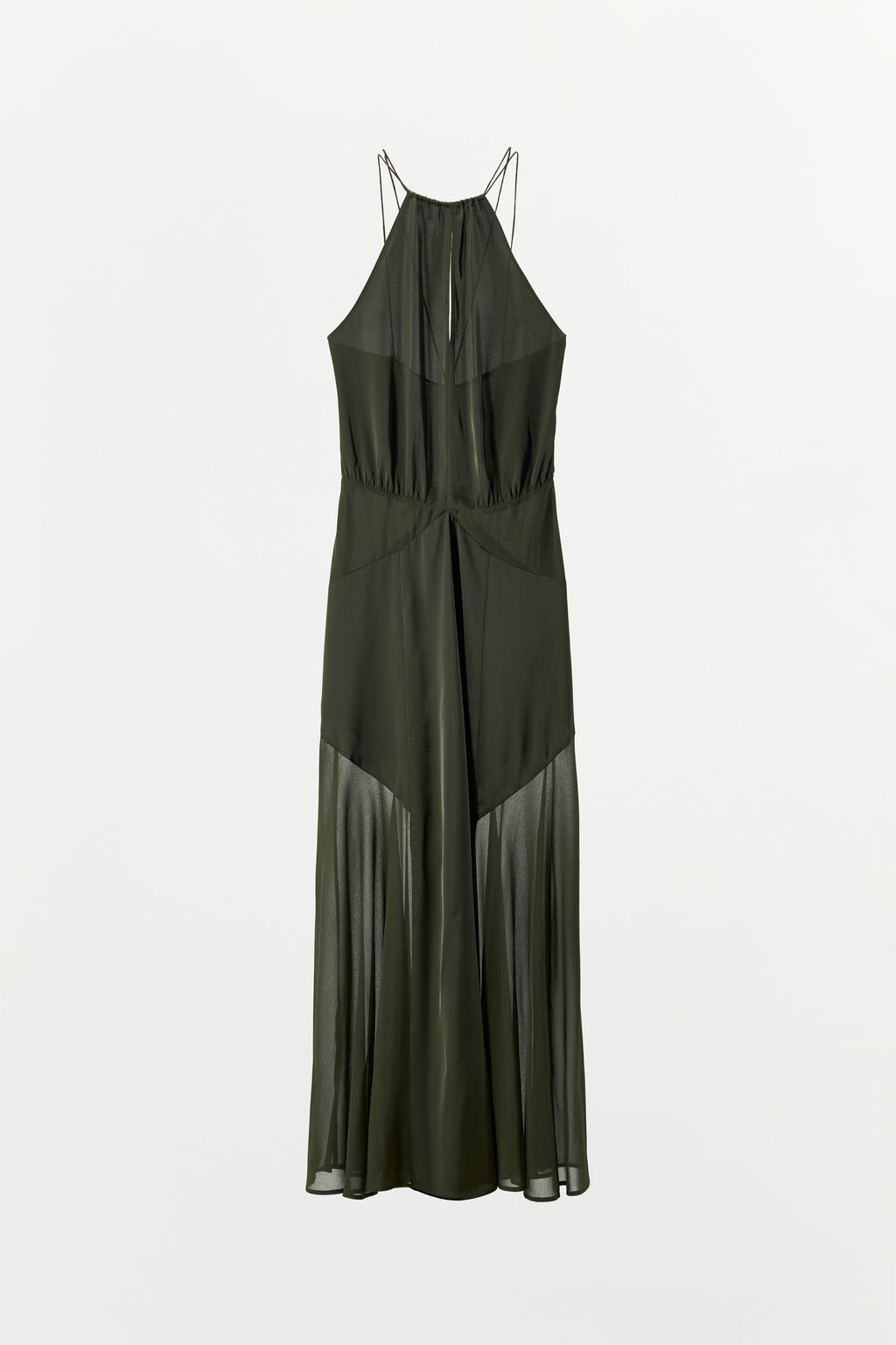 VESTIDO LARGO HALTER / Khaki - Zara фото 7