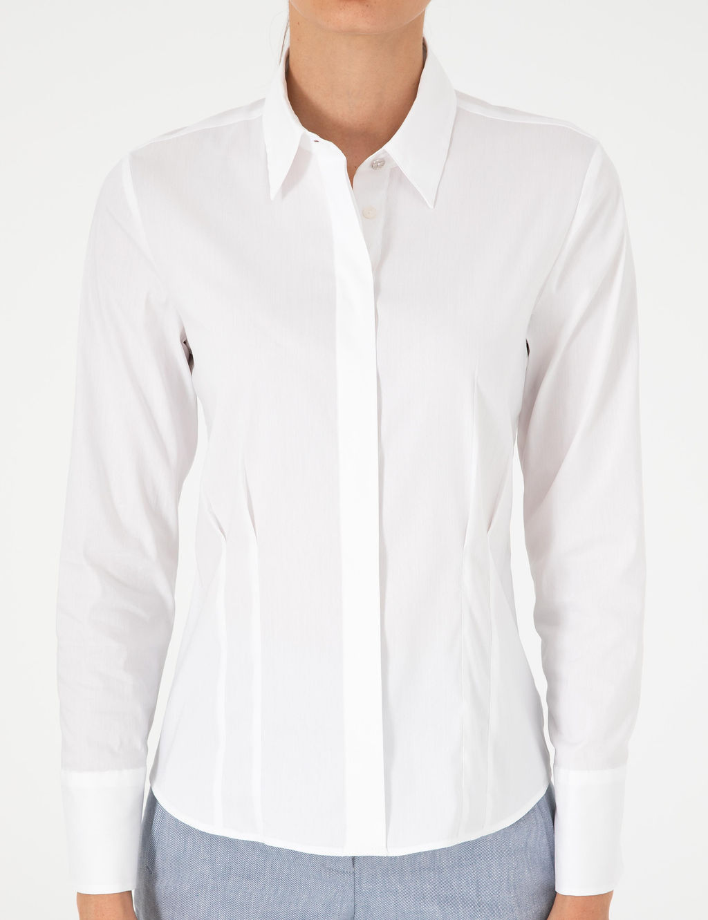 Beyaz Slim Fit Uzun Kollu G_mlek
