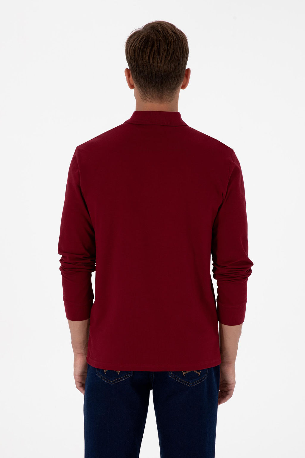 Erkek Regular Fit Polo Yaka Bordo Basic Sweatshirt Sepette S_rpriz _ndirim - U.s. polo assn фото 5