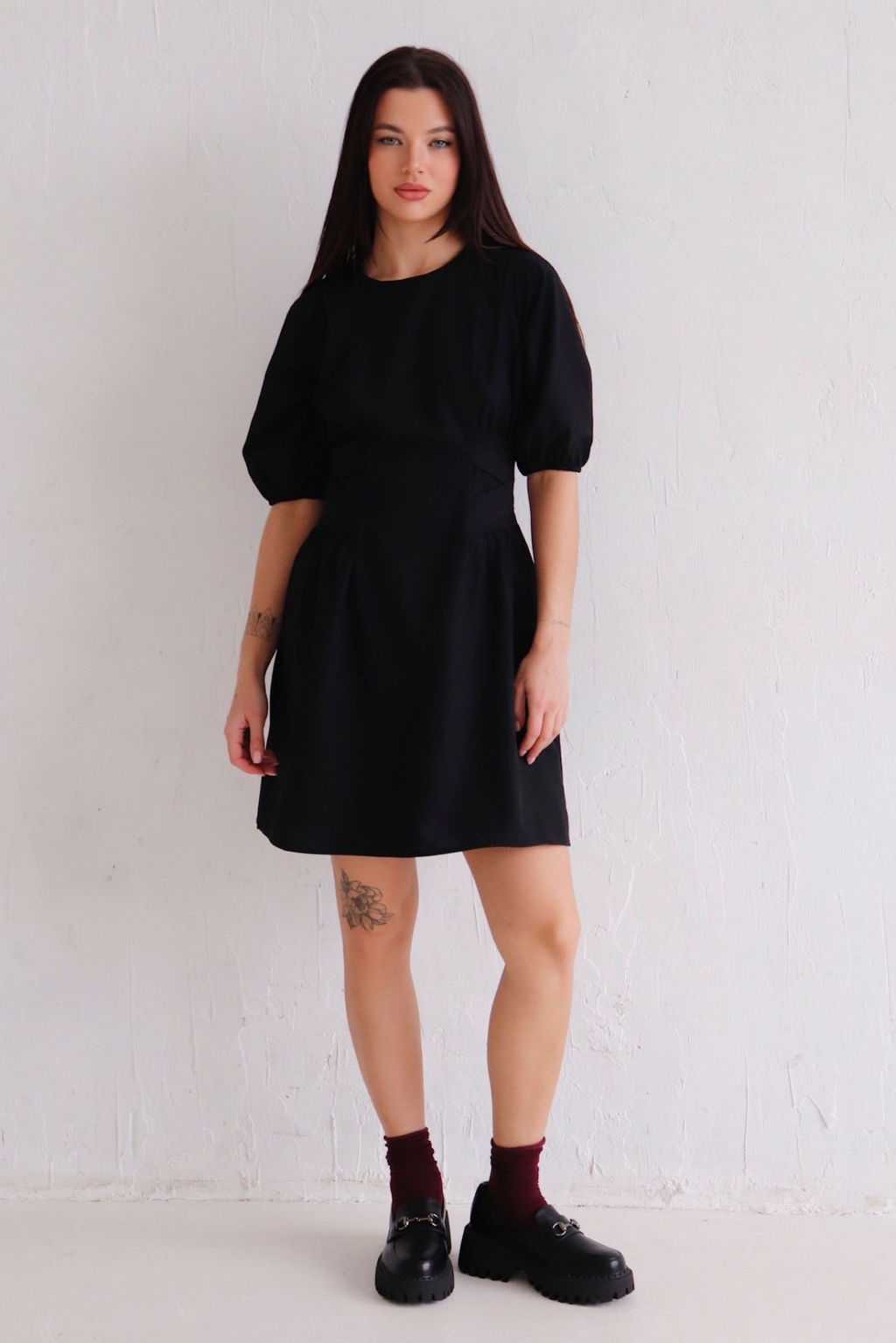 11435 Платье чёрное с объёмными рукавами - Martichelli фото 8