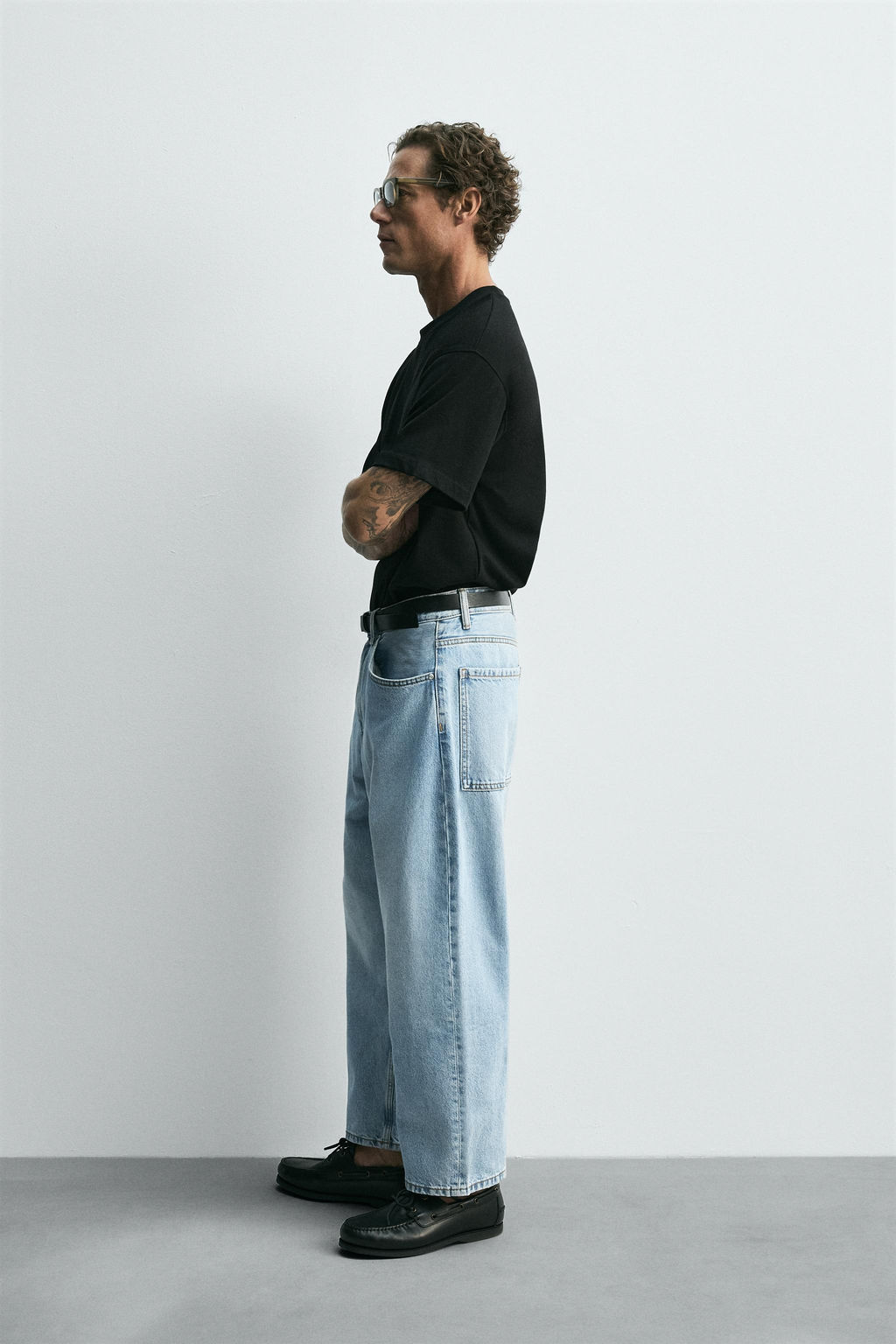 TAPERED WIDE-LEG JEANS - Zara фото 4