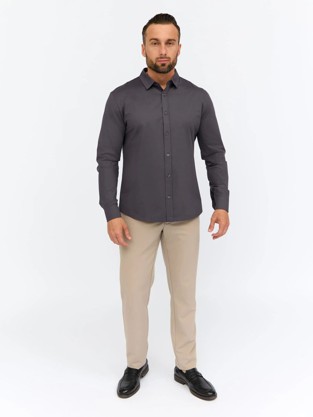 Рубашка трикотажная мужская GREG SK330/137/0375/ZN/1p STRETCH фото 8