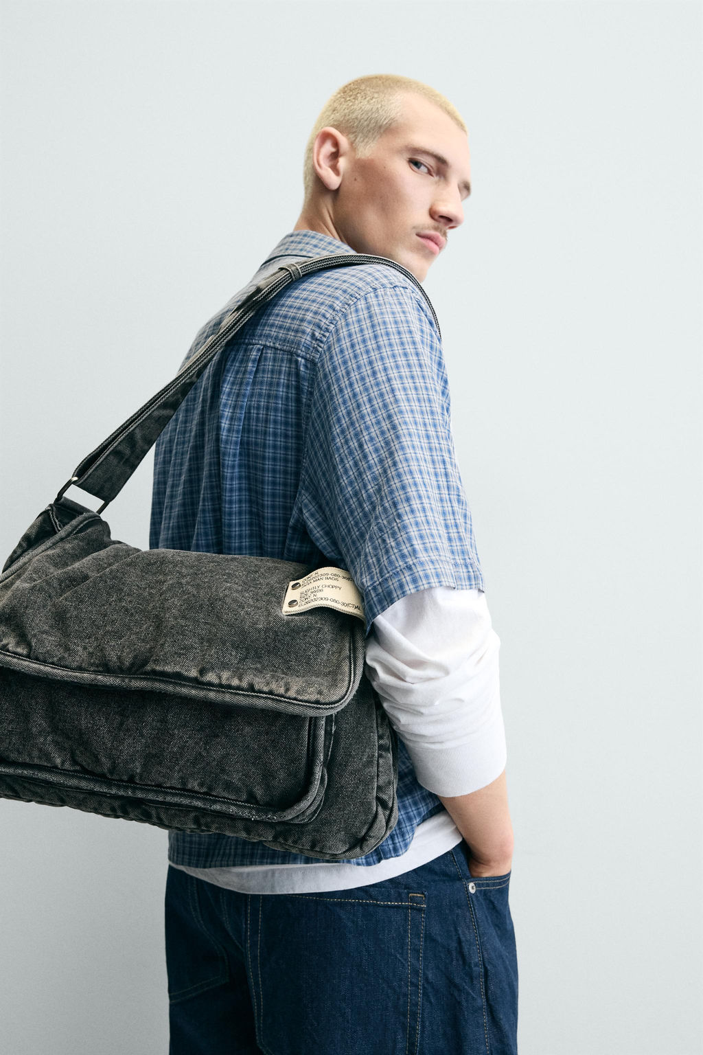 BANDOLERA DENIM EFECTO LAVADO / Gris - Zara фото 5