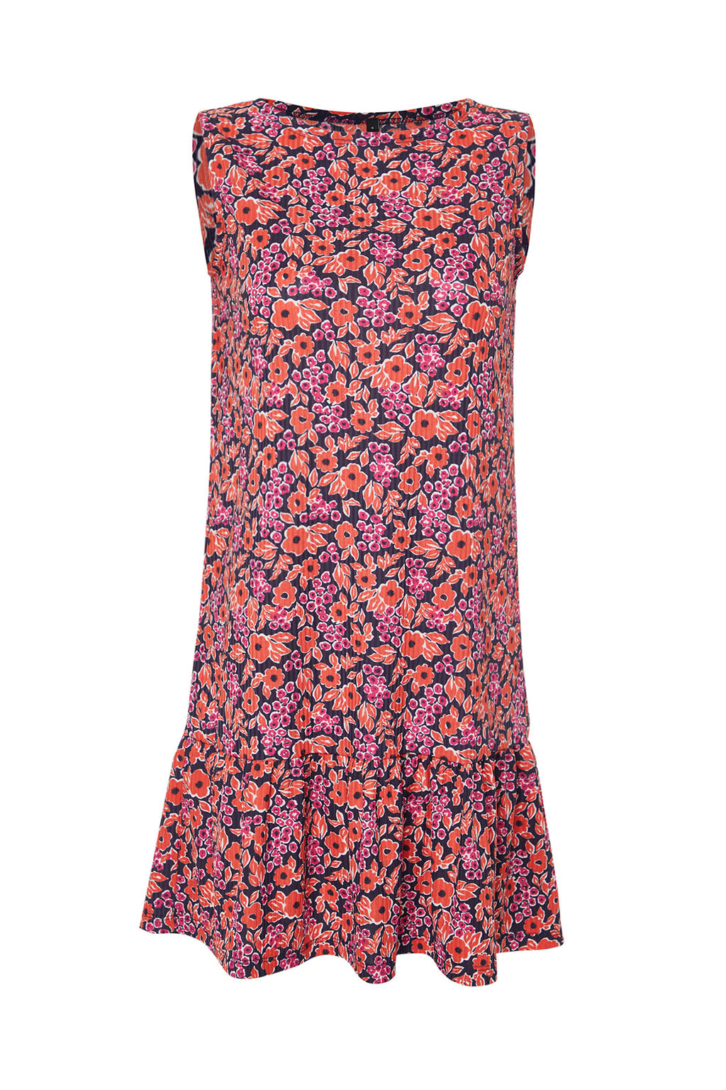 TRENDYOLMILLA Indigo Cicek Bask?l? S?f?r Kol Volanl? Shift/Duz Mini Esnek Orme Elbise TWOSS22EL0794  фото 9