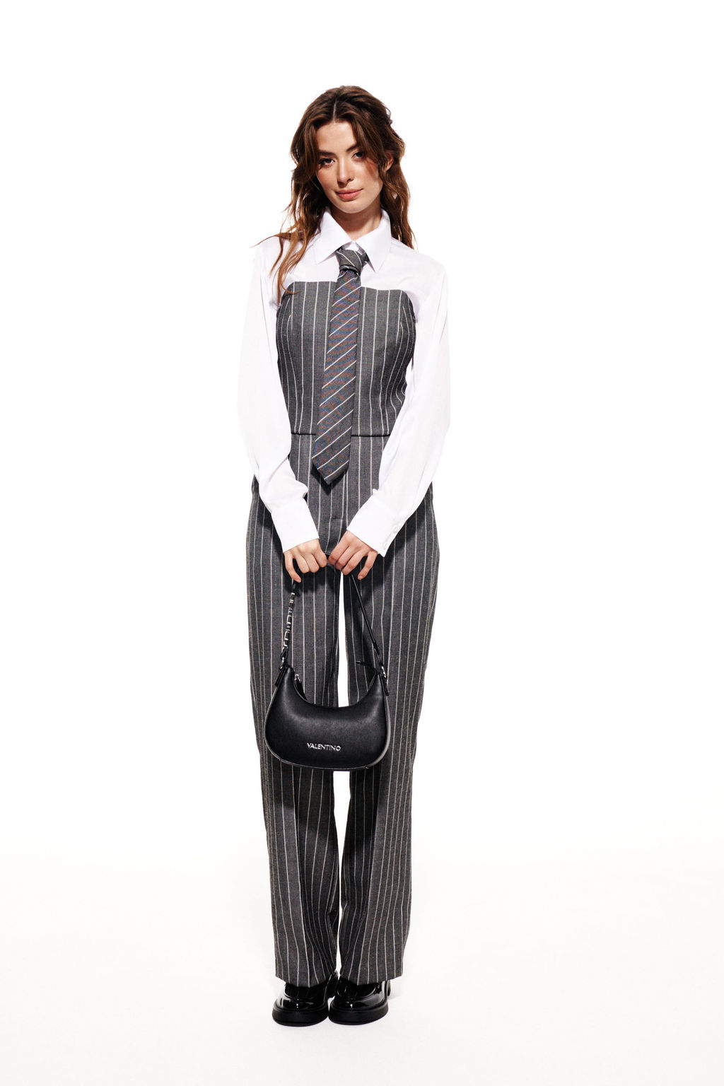 Костюм трехпредметный (блузка+брюки+галстук) - Elletto фото 5