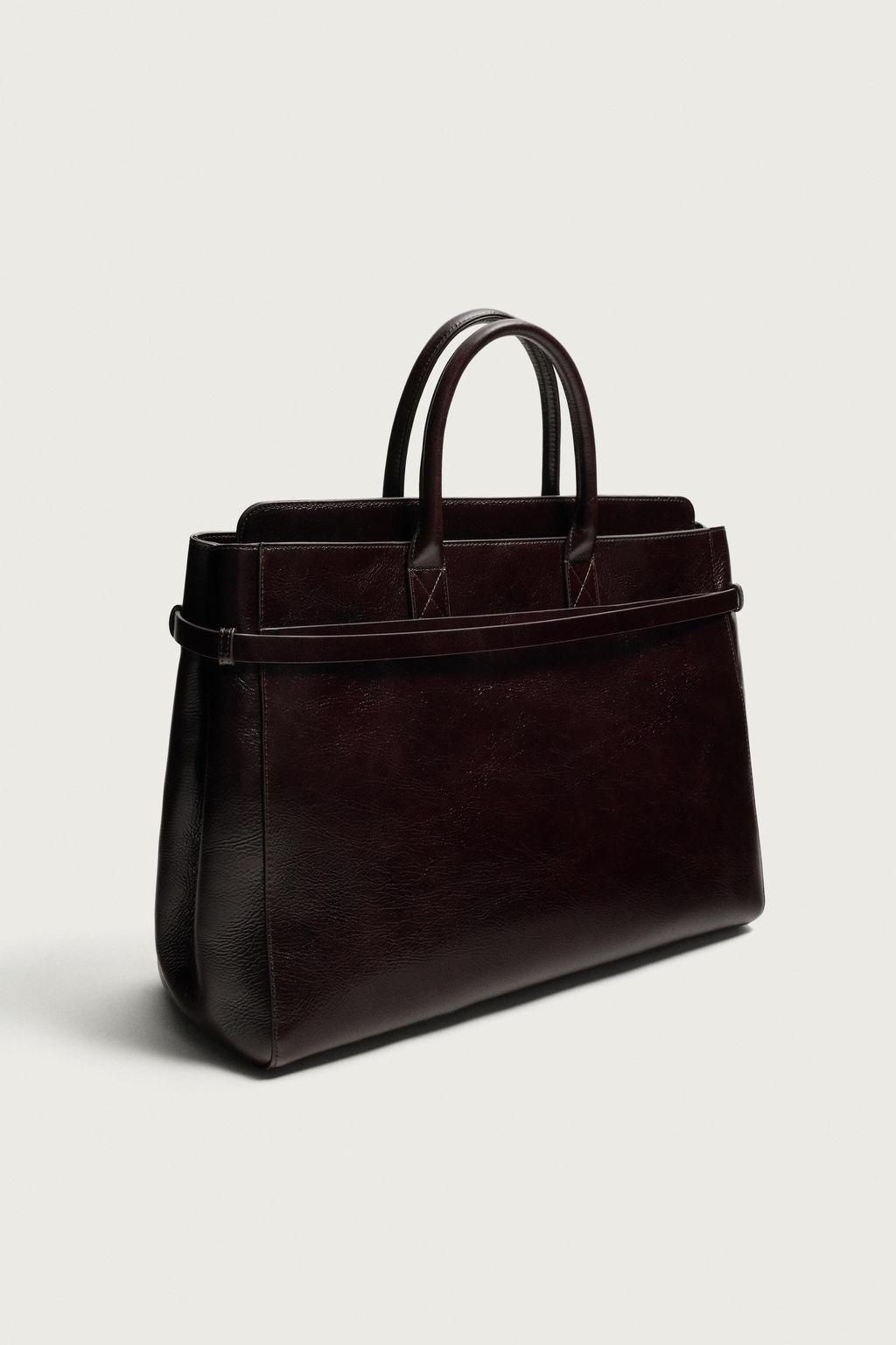 BOLSO SHOPPER PIEL / Marr?n - Zara фото 2