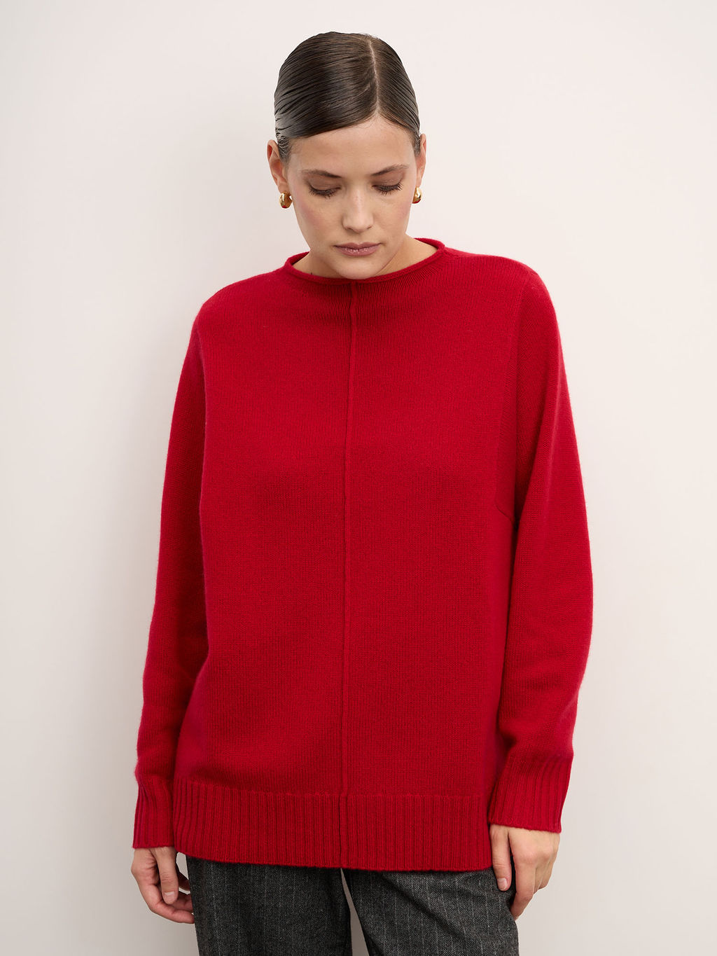 Джемпер из кашемира женский 08-24-201-0C малиновый