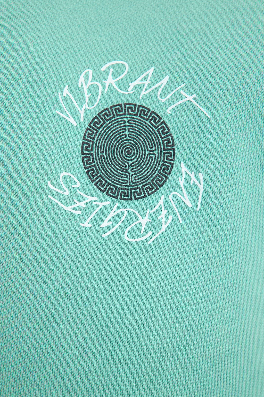 Mint Oversize/Genis Kesim Yaz? S?rt Bask?l? Soluk Efektli Sardonsuz Sweatshirt TMNAW25SW00043