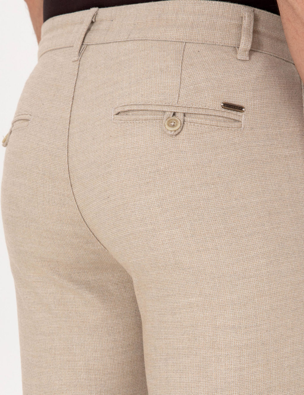 Bej Slim Fit Kordonlu Kanvas Pantolon - Pierre cardin фото 6