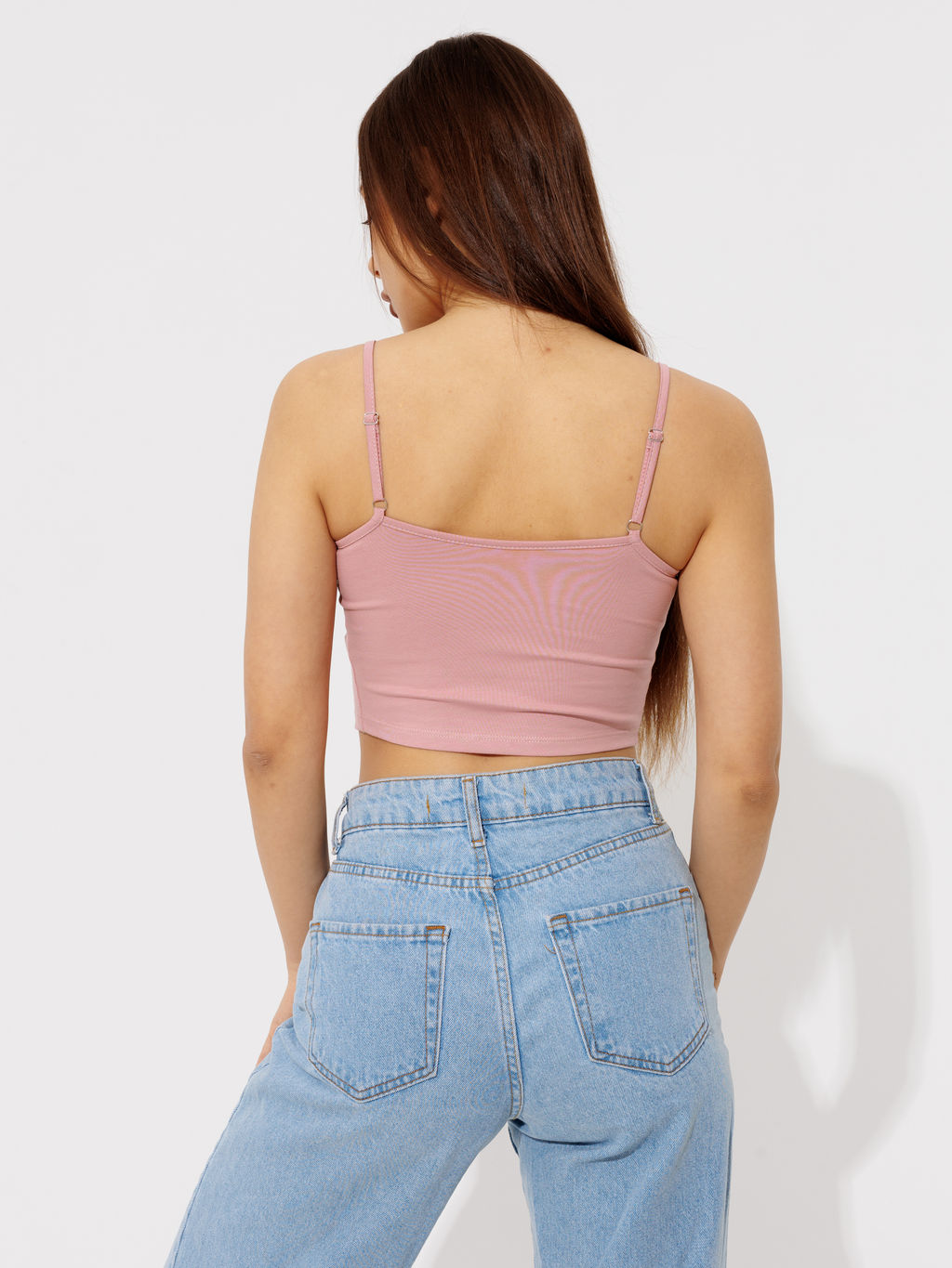 Женский топ на бретелях Lingeamo пудрово-розовый ЛТ-05 (102)  фото 6