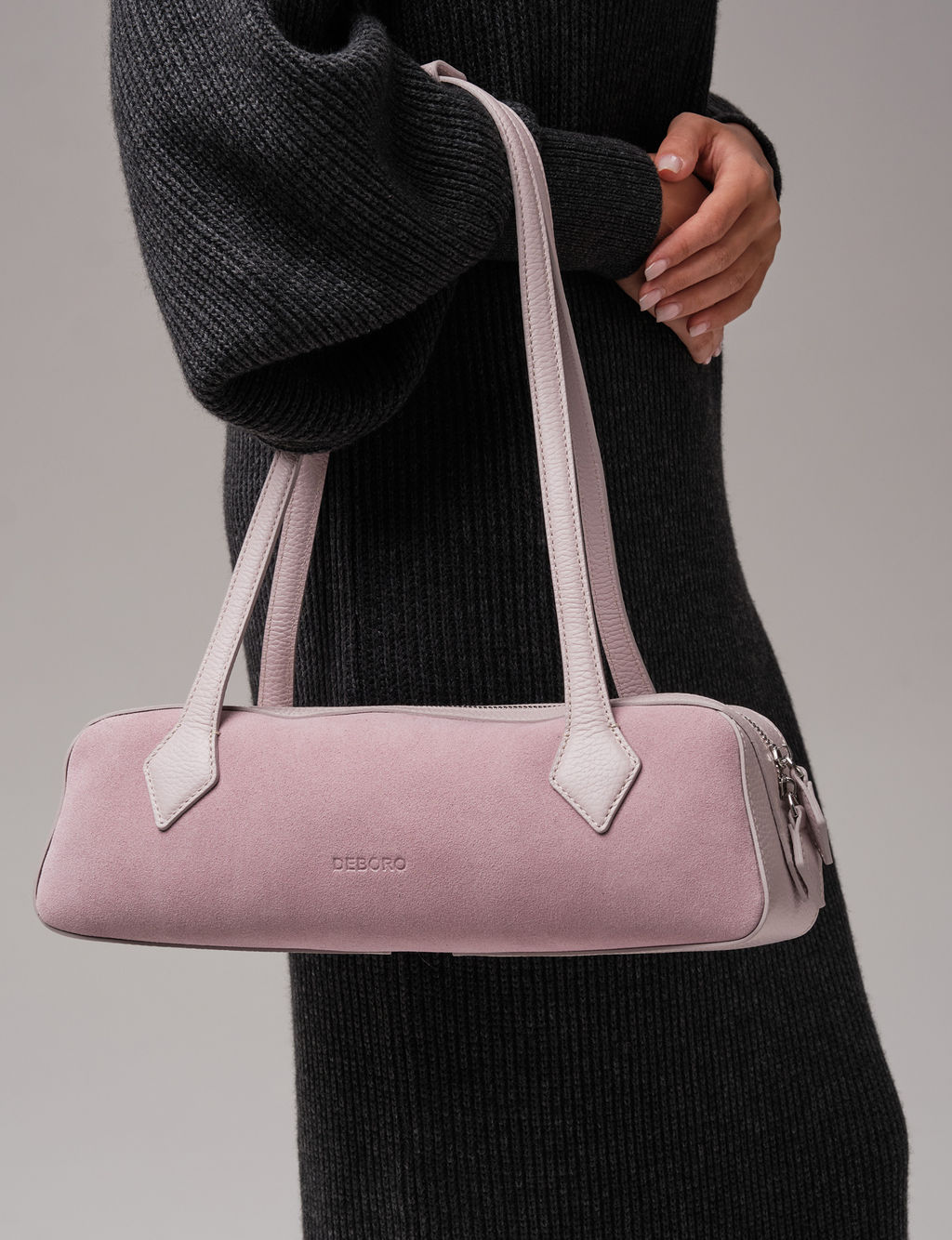 Сумка багет на плечо Deboro 31129 розовый дым