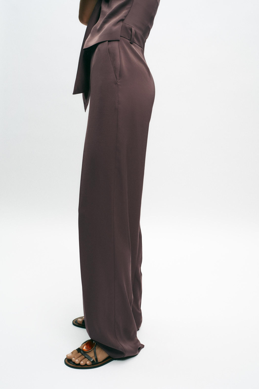 KNOT DETAIL SATIN WAISTCOAT JUMPSUIT - Zara фото 5