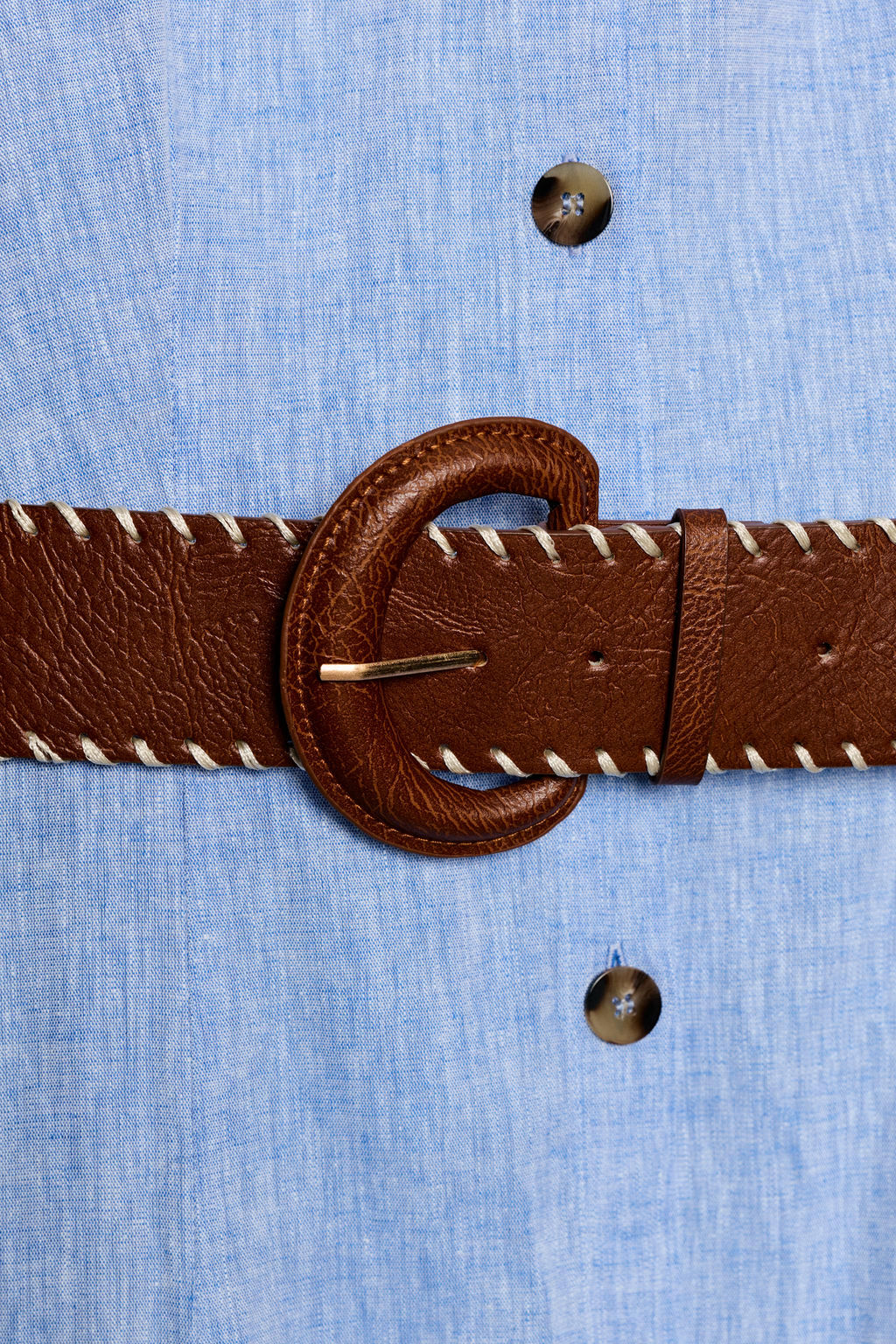 VESTIDO MIDI CON LINO CINTUR?N / Azul - Zara фото 9