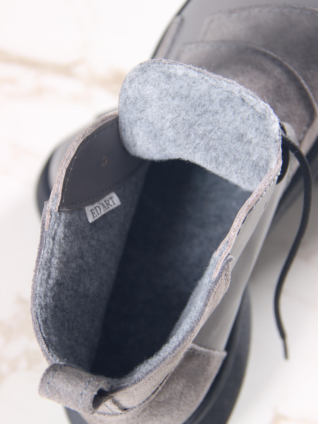 Ботинки 305.927bl.Серый замок замша+серый игуана/мех